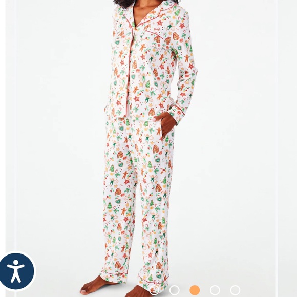 Gingerbread Party Long Sleeve Polo Pajamas (NWT) - Picture 3 of 8